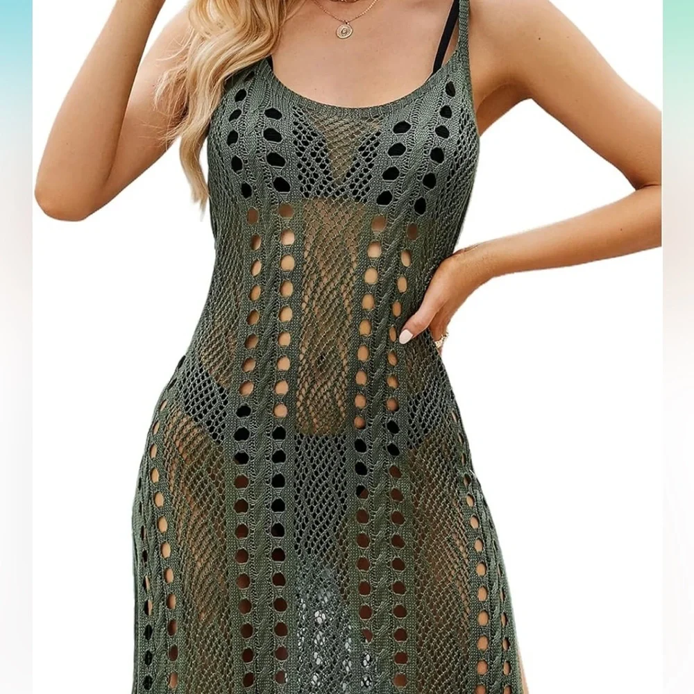 Swimsuit crochet coverup dress